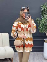 شومیز دو جیب طرح دار کد 4702 - تصویر 18