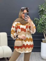 شومیز دو جیب طرح دار کد 4702 - تصویر 16