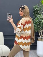 شومیز دو جیب طرح دار کد 4702 - تصویر 8