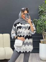 شومیز دو جیب طرح دار کد 4702 - تصویر 4