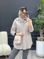 شومیز لینن پشت پاگن کد 4701 - تصویر 10