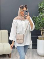 مانتو یقه سه دکمه جلو بسته کد 4698 - تصویر 10