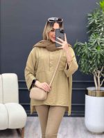 مانتو یقه سه دکمه جلو بسته کد 4698 - تصویر 4