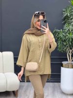 مانتو یقه سه دکمه جلو بسته کد 4698 - تصویر 9