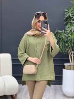 مانتو یقه سه دکمه جلو بسته کد 4698 - تصویر 14