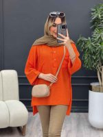 مانتو یقه سه دکمه جلو بسته کد 4698 - تصویر 16