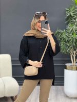 مانتو یقه سه دکمه جلو بسته کد 4698 - تصویر 6