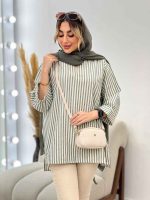 مانتو راه راه لمه دار کد 4697 - تصویر 12