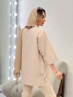 مانتو راه راه لمه دار کد 4697 - تصویر 8