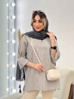 مانتو راه راه لمه دار کد 4697 - تصویر 13