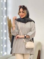 مانتو راه راه لمه دار کد 4697 - تصویر 9