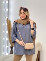 مانتو جلو بسته یقه دار کد 4692 - تصویر 16