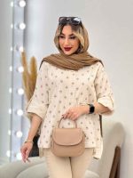 شومیز نچرال طرح گل کد 4709 - تصویر 7