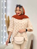 شومیز نچرال طرح گل کد 4709