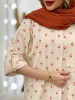 شومیز نچرال طرح گل کد 4709 - تصویر 11