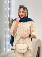 شومیز نچرال طرح گل کد 4709 - تصویر 10