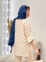 شومیز نچرال طرح گل کد 4709 - تصویر 5
