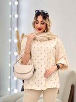 شومیز نچرال طرح گل کد 4709 - تصویر 9