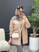 مانتو کتان جیب پیله نیکا کد 4713 - تصویر 5