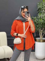 مانتو لینن رنگی بغل چهار دکمه کد 4707 - تصویر 8