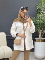 مانتو کتان جیب پیله نیکا کد 4713 - تصویر 3
