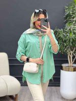 مانتو لینن رنگی بغل چهار دکمه کد 4707 - تصویر 9