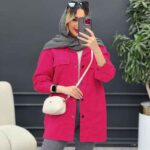 مانتو آستین برش دار ارغوان کد 4717