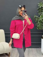مانتو آستین برش دار ارغوان کد 4717 - تصویر 9