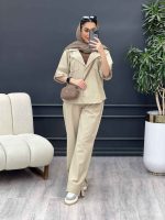 ست مانتو و شلوار جلو بسته دلوان کد 4719 - تصویر 9
