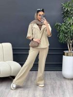 ست مانتو و شلوار جلو بسته دلوان کد 4719 - تصویر 17