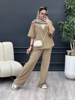 ست مانتو و شلوار جلو بسته دلوان کد 4719 - تصویر 7