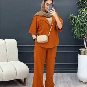 ست مانتو و شلوار جلو بسته آندیا کد 4763