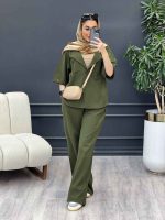 ست مانتو و شلوار جلو بسته دلوان کد 4719 - تصویر 5