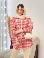 مانتو چهارخونه تک جیب کد 4716 - تصویر 24