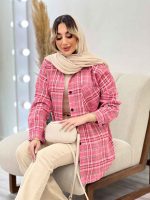 مانتو چهارخونه تک جیب کد 4716 - تصویر 19