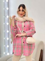 مانتو چهارخونه تک جیب کد 4716 - تصویر 18