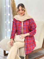 مانتو چهارخونه تک جیب کد 4716 - تصویر 8