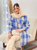 مانتو چهارخونه تک جیب کد 4716 - تصویر 22