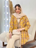 مانتو چهارخونه تک جیب کد 4716 - تصویر 14