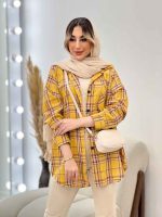 مانتو چهارخونه تک جیب کد 4716 - تصویر 4