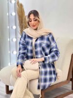 مانتو چهارخونه تک جیب کد 4716 - تصویر 21