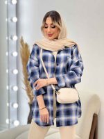 مانتو چهارخونه تک جیب کد 4716 - تصویر 11