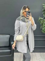 مانتو کتان شاپرک کد 4691 - تصویر 5