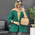 مانتو لینن دو دکمه جیب نما کد 4738