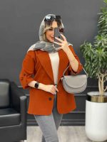 مانتو لینن دو دکمه جیب نما کد 4738 - تصویر 2