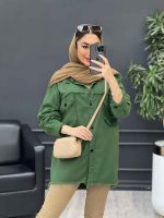 مانتو کتان دو جیب آستین ریش کد 4732 - تصویر 18