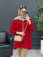 مانتو کتان دو جیب آستین ریش کد 4732 - تصویر 2