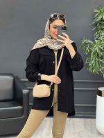مانتو کتان دو جیب آستین ریش کد 4732 - تصویر 6
