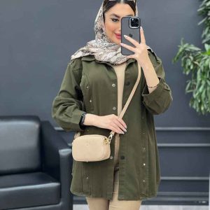 مانتو پرچ دار صدف کد 4731
