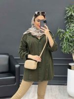 مانتو پرچ دار صدف کد 4731 - تصویر 17